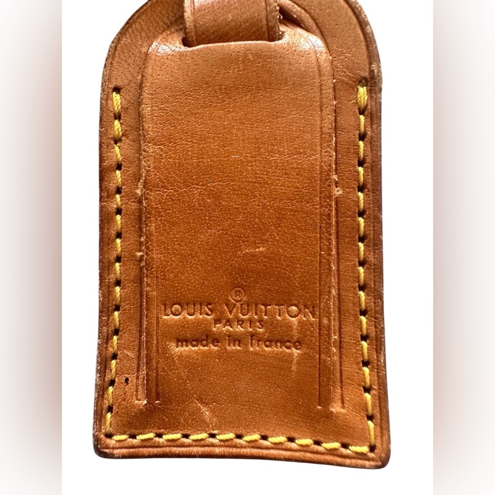 Louis Vuitton Tan Leather Luggage  Tag  with Metal Buckle - Picture 4 of 4